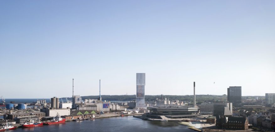 new tower at harbour site in Aarhus