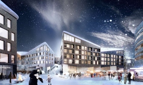 Climate optimized block at the Kiruna Square